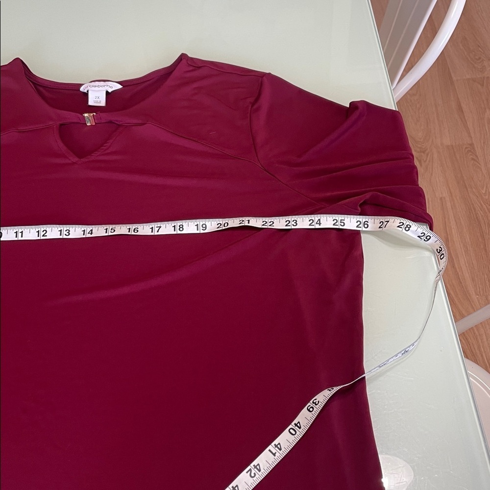 Liz Claiborne Deep Red Blouse - Picture 6 of 12